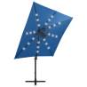 Cantilever Umbrella with LED Lights - Azure Blue 250 cm