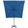 Cantilever Umbrella with LED Lights - Azure Blue 250 cm