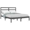 Grey Solid Wood Bed Frame 135x190 cm Double - Modern Design