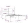 Grey Solid Wood Bed Frame 135x190 cm Double - Modern Design