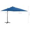 Cantilever Umbrella with LED Lights - Azure Blue 250 cm