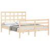 Solid Wood Bed Frame with Headboard - 140x200 cm