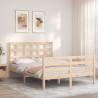 Solid Wood Bed Frame with Headboard - 140x200 cm