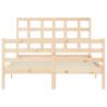 Solid Wood Bed Frame with Headboard - 140x200 cm