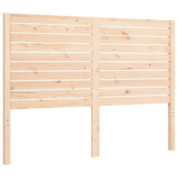 Double Bed Frame with Headboard - Solid Pine Wood | Hipomarket