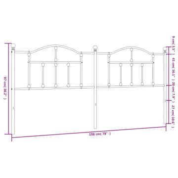 Stylish Metal Headboard White - 193 cm | HipoMarket