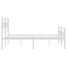 Robust White Metal Bed Frame with Headboard & Footboard 120x200cm