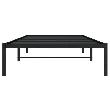 Robust Metal Bed Frame Black 100x190 cm - Timeless Design