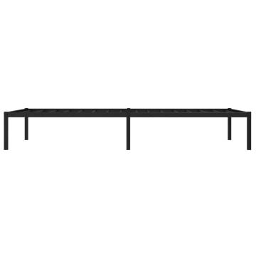 Robust Metal Bed Frame Black 100x190 cm - Timeless Design