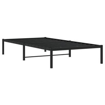 Robust Metal Bed Frame Black 100x190 cm - Timeless Design