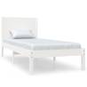 White Solid Wood Pine Bed Frame 100x200 cm | Hipo Market