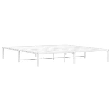 Elegant White Metal Bed Frame 200x200 cm | Hipomarket