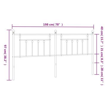 Stylish Metal Headboard White 193 cm | Hipomarket UK