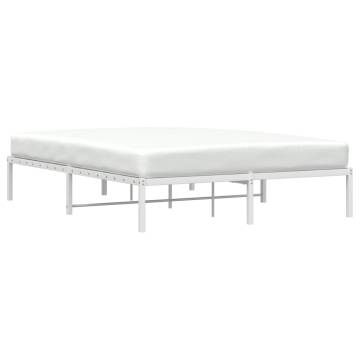 Metal Bed Frame White 150x200 cm King Size - Durable & Stylish