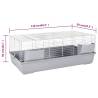 Small Animal Cage Grey 118x59x46 cm | Durable & Secure Home