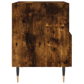 Stylish Smoked Oak Bedside Cabinet - 40x35x47.5 cm