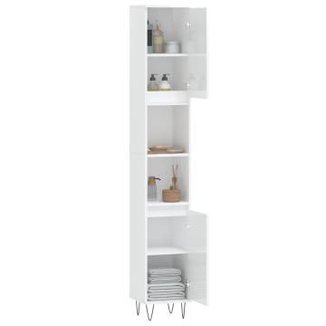 High Gloss White Bathroom Cabinet - 30x30x190 cm | HipoMarket