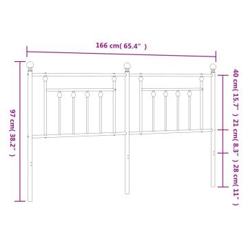 Stylish White Metal Headboard 160 cm - Durable Design