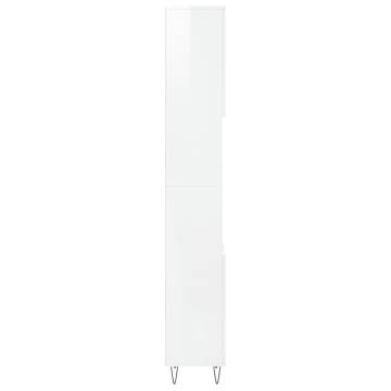 High Gloss White Bathroom Cabinet - 30x30x190 cm | HipoMarket