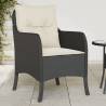 Garden Chairs with Cushions 2 pcs Black Poly Rattan Colour black and cream Quantity in Package 2 Model full weaving 