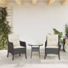 Garden Chairs with Cushions - 2 pcs Black Poly Rattan