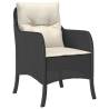 Garden Chairs with Cushions - 2 pcs Black Poly Rattan