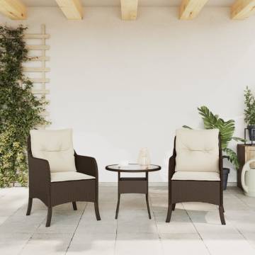 Garden Chairs with Cushions - 2 pcs Brown Poly Rattan