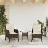 Garden Chairs with Cushions - 2 pcs Brown Poly Rattan