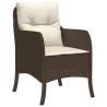 Garden Chairs with Cushions - 2 pcs Brown Poly Rattan