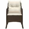 Garden Chairs with Cushions - 2 pcs Brown Poly Rattan