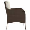 Garden Chairs with Cushions - 2 pcs Brown Poly Rattan