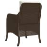 Garden Chairs with Cushions - 2 pcs Brown Poly Rattan