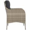 Garden Chairs with Cushions - Light Grey Poly Rattan (2 pcs)