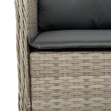 Garden Chairs with Cushions - Light Grey Poly Rattan (2 pcs)