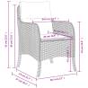 Garden Chairs with Cushions - Light Grey Poly Rattan (2 pcs)