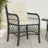 Garden Chairs with Cushions 2 pcs Black Poly Rattan Colour black and cream Quantity in Package 2 Model line weaving 