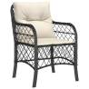 Garden Chairs with Cushions - 2 pcs Black Poly Rattan