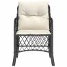 Garden Chairs with Cushions - 2 pcs Black Poly Rattan