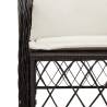 Garden Chairs with Cushions - 2 pcs Black Poly Rattan