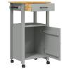 MONZA Kitchen Trolley - Solid Pine Wood Storage 48x40x90 cm