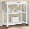 Kitchen Trolley MONZA 84x40x90 cm Solid Wood Pine Colour white Size 84 x 40 x 90 cm 