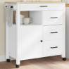 Kitchen Trolley MONZA 84x40x90 cm Solid Wood Pine Colour white 