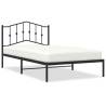 Elegant Black Metal Bed Frame with Headboard - 107x203 cm