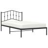 Elegant Black Metal Bed Frame with Headboard - 107x203 cm