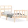 Solid Wood Bed Frame with Headboard - 90x200 cm | HipoMarket