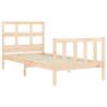 Solid Wood Bed Frame with Headboard - 90x200 cm | HipoMarket