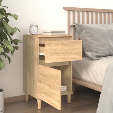 Stylish Sonoma Oak Bedside Cabinet - 40x35x70 cm