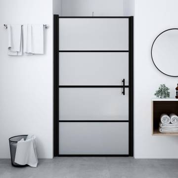 Black Shower Door Frosted Glass 91x195 cm | HipoMarket