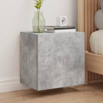 Concrete Grey TV Wall Cabinet - Stylish & Space-Saving Design