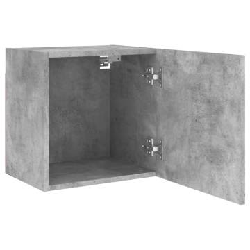 Concrete Grey TV Wall Cabinet - Stylish & Space-Saving Design